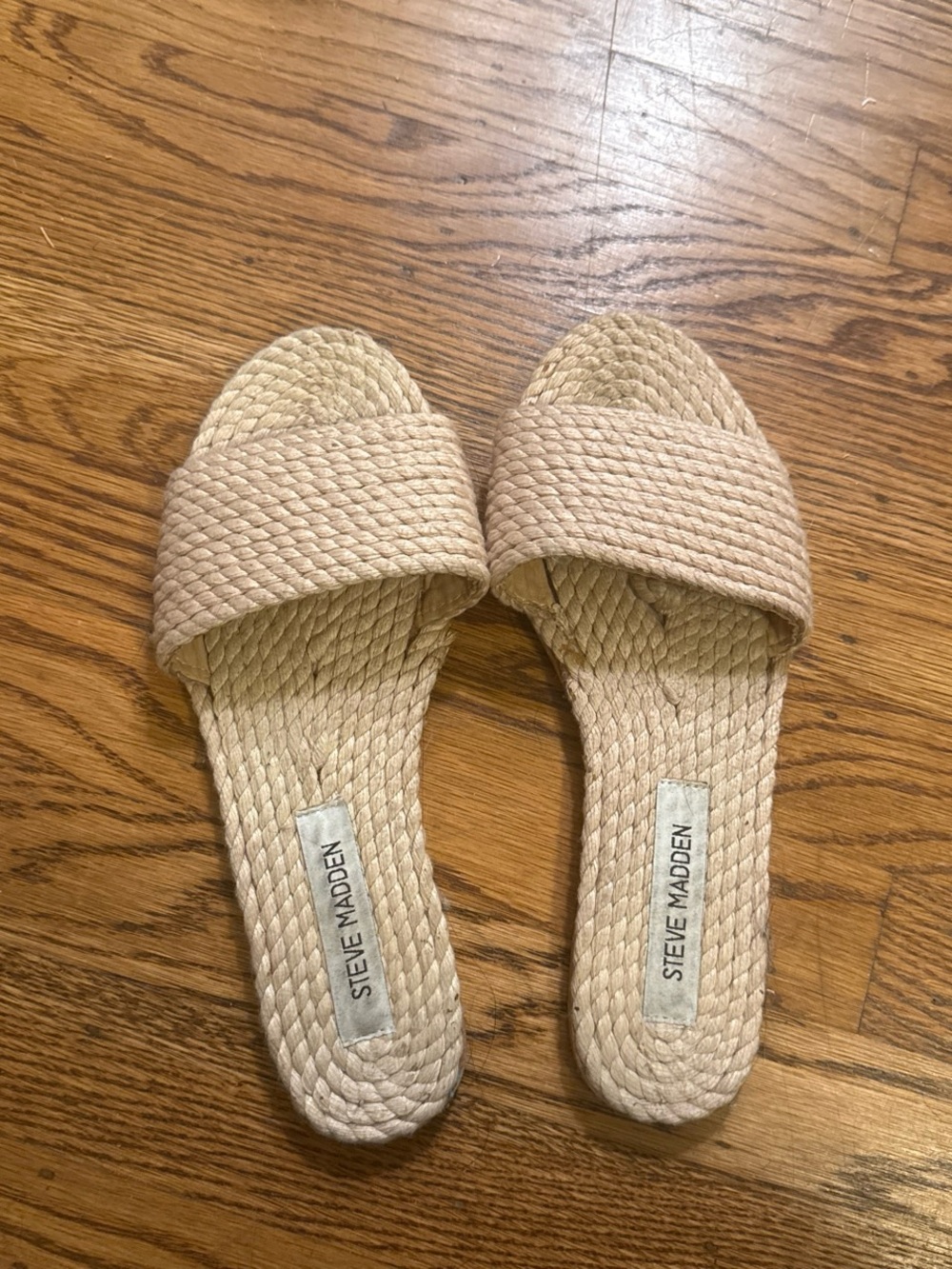 Steve Madden Braided Slide Mules in Light Beige
